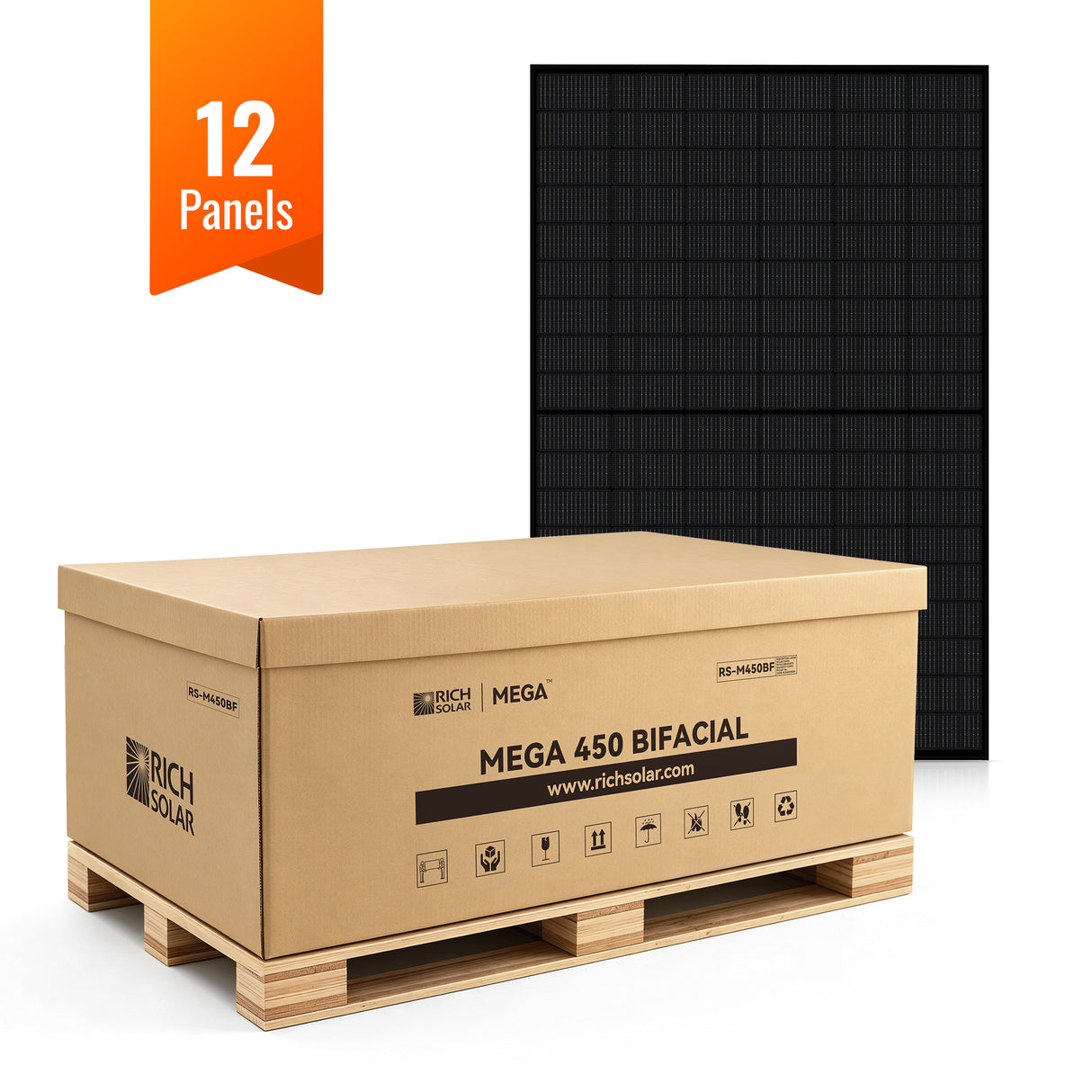 MEGA 450 BIFACIAL | 450W Bifacial N-Type Solar Panel | Premium 24V Grid-tie or Off-grid Solar Panel for Residential, Commercial, Agriculture | 25-Year Output Warranty