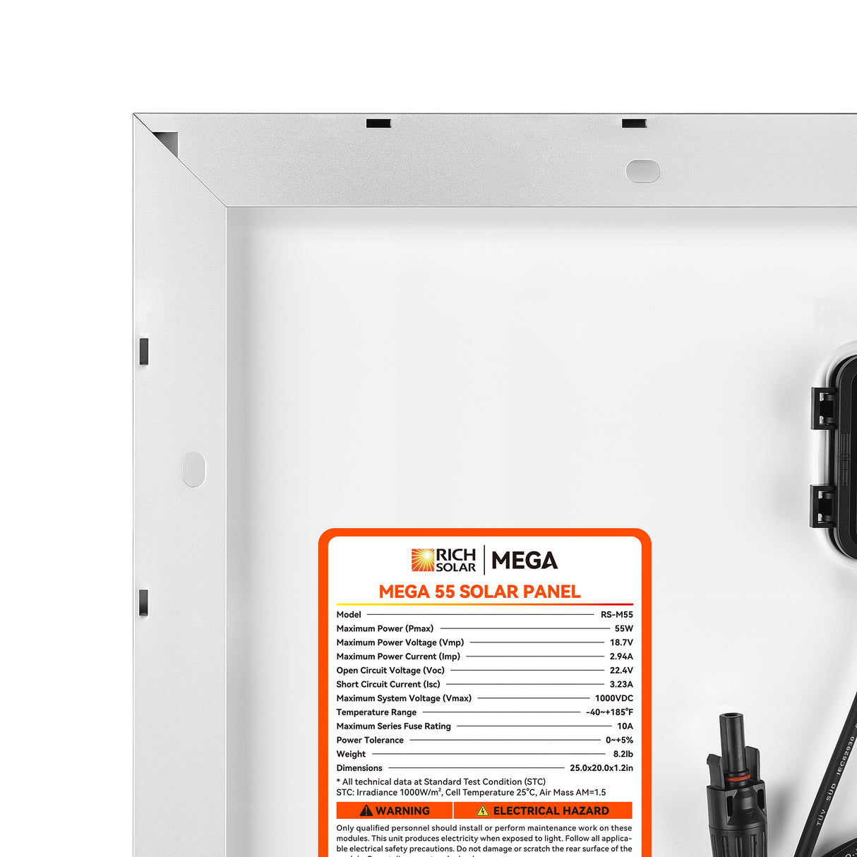 MEGA 55 | 55 Watt Solar Panel | Compact 12V Off-Grid Solar Panel for Boats, Vans, Trailers | 25-Year Output Warranty | UL Certified - RICH SOLAR