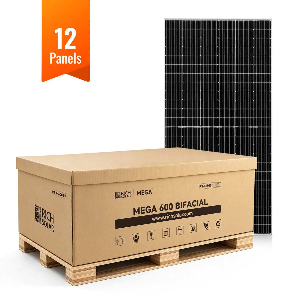MEGA 600 BIFACIAL | 600 Watt Bifacial Solar Panel | Premium Grid-tie or Off-grid Solar Panel for Residential, Commercial, Agriculture | 25-Year Output Warranty - RICH SOLAR