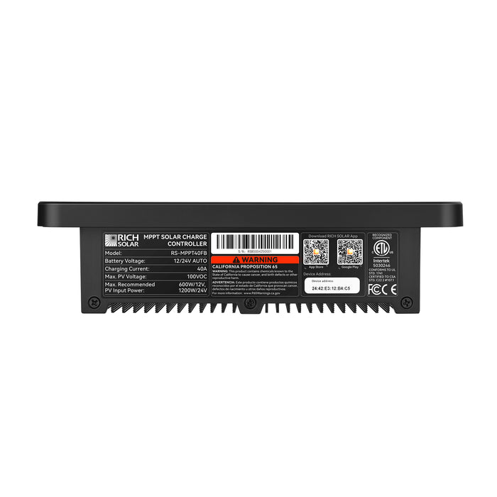 Rich Solar BRAVO PRO 40 battery compatibility protection certification