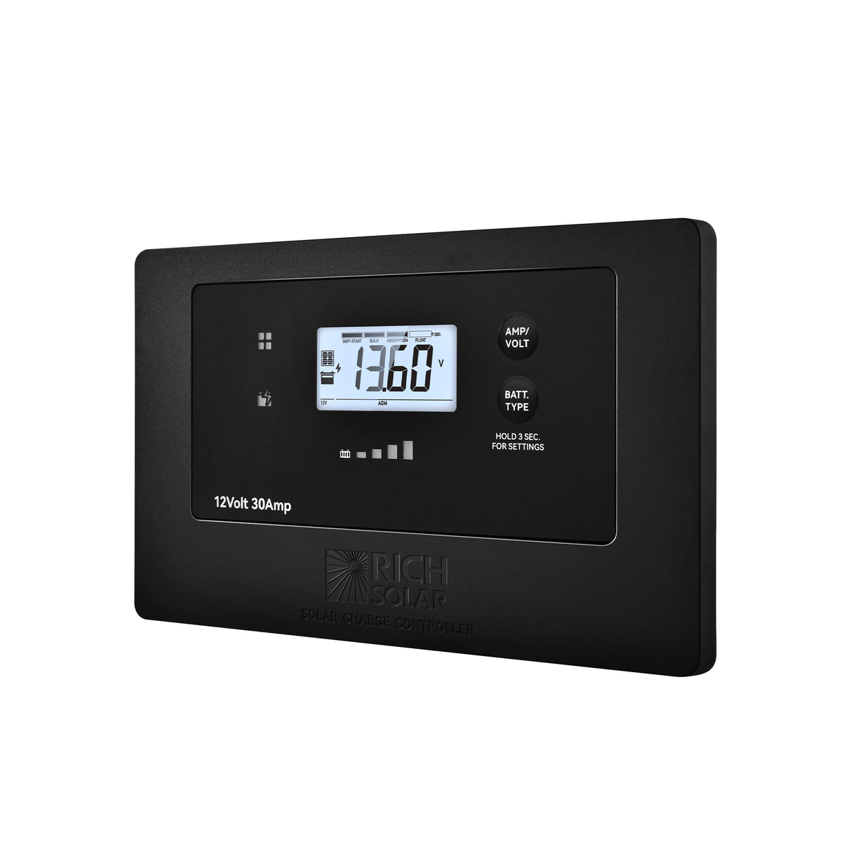 BRAVO AIR 30 | 30A Flush Mount PWM Solar Charge Controller | Bluetooth & Multi-Protection | Premium 12V 30A Controller for RVs, Trailers, Campers, Vans & Boats - RICH SOLAR