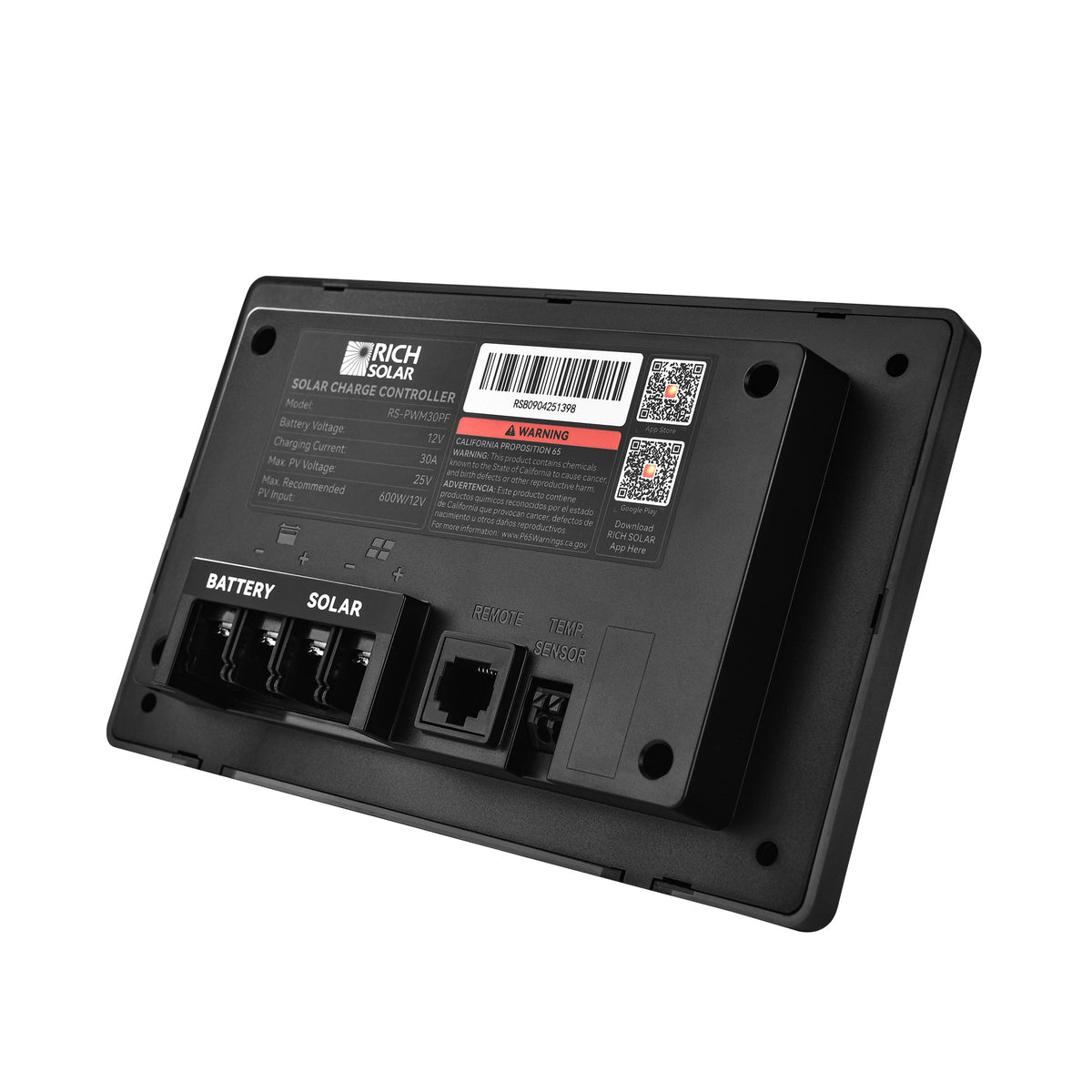 BRAVO AIR 30 | 30A Flush Mount PWM Solar Charge Controller | Bluetooth & Multi-Protection | Premium 12V 30A Controller for RVs, Trailers, Campers, Vans & Boats - RICH SOLAR