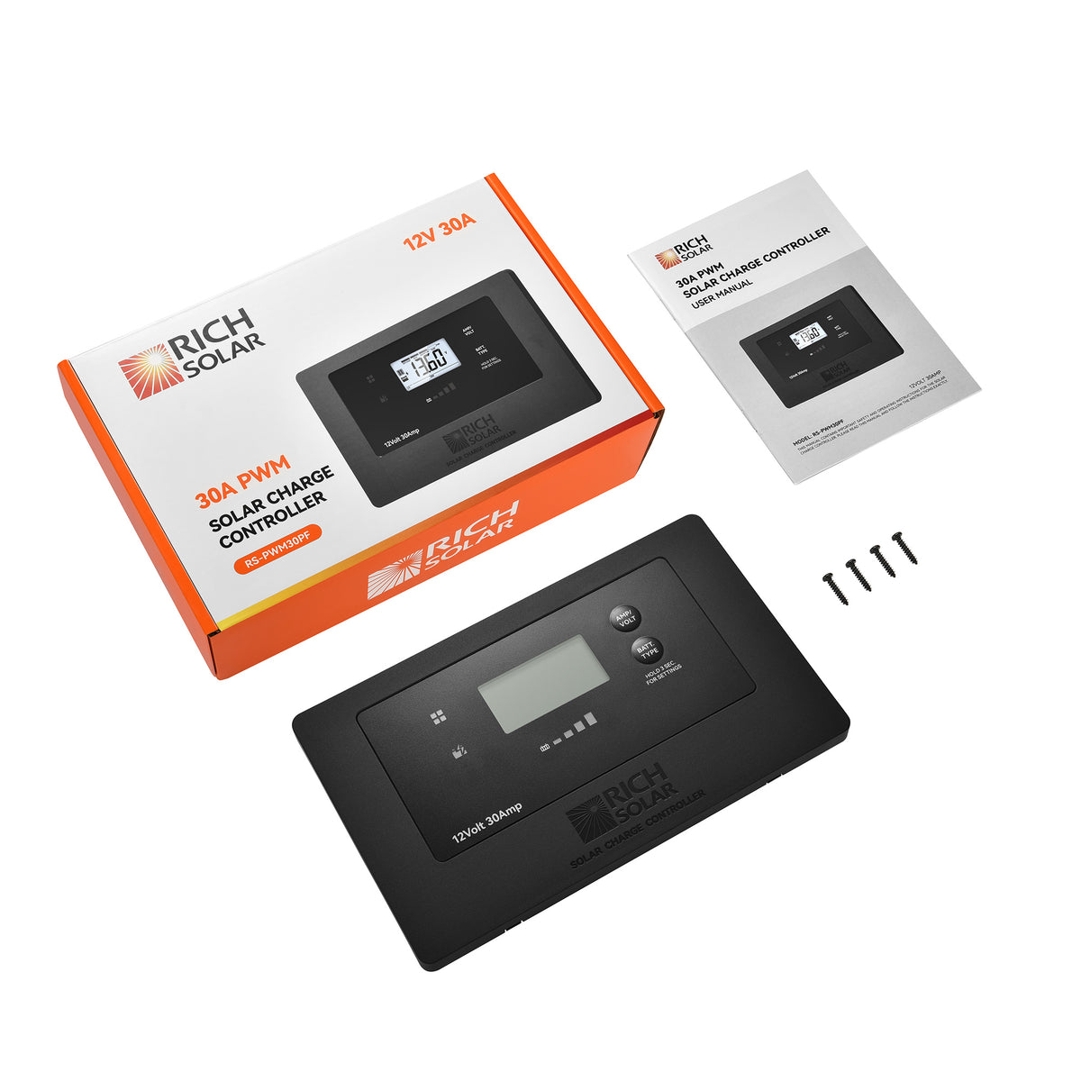 BRAVO AIR 30 | 30A Flush Mount PWM Solar Charge Controller | Bluetooth & Multi-Protection | Premium 12V 30A Controller for RVs, Trailers, Campers, Vans & Boats - RICH SOLAR