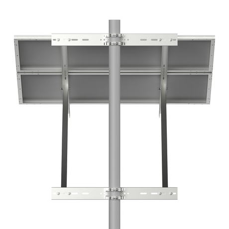 Dual-Panel Adjustable Solar Pole Mount Bracket Kit | 36.6 in Crossbar | 25°–90° Tilt | Supports 100–250W Solar Panels | Fits Poles Up to 5 in - RICH SOLAR