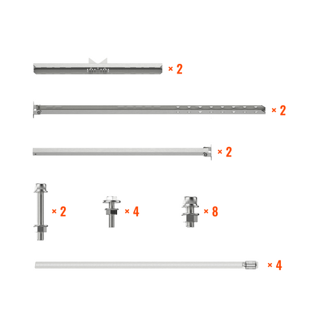Dual-Panel Adjustable Solar Pole Mount Bracket Kit | 36.6 in Crossbar | 25°–90° Tilt | Supports 100–250W Solar Panels | Fits Poles Up to 5 in - RICH SOLAR