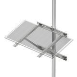 Single-Panel Adjustable Solar Pole Mount Bracket Kit | 36.6" Crossbar | 25°–90° Tilt | Supports 100–250W Solar Panels | Fits Poles Up to 5"