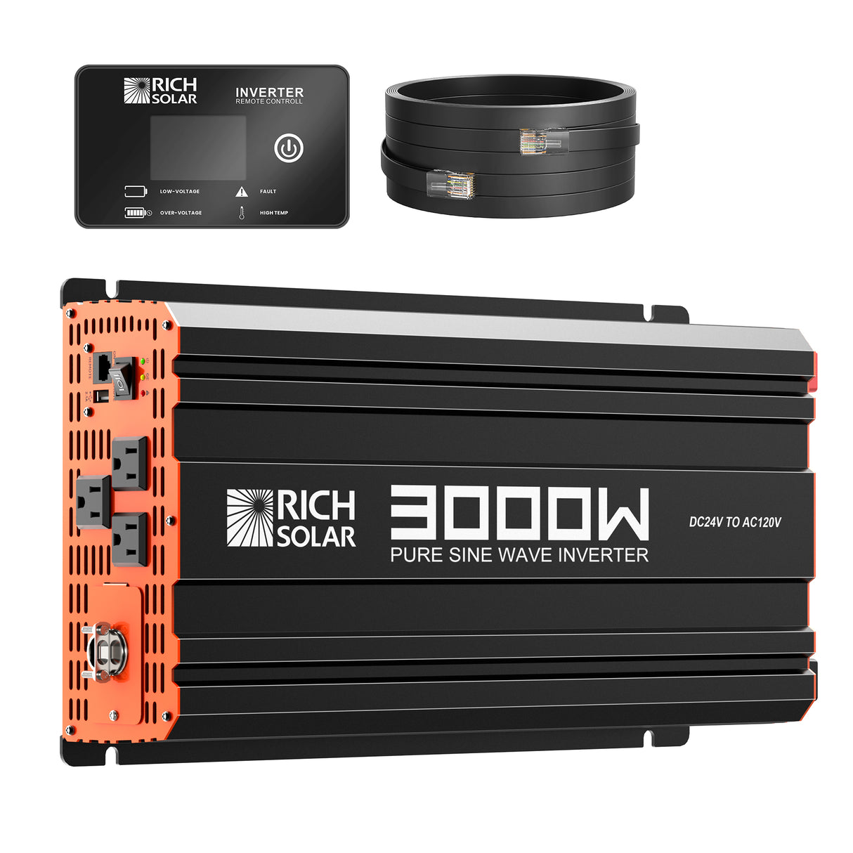 3000 Watt 24 Volt Industrial Pure Sine Wave Inverter - RICH SOLAR