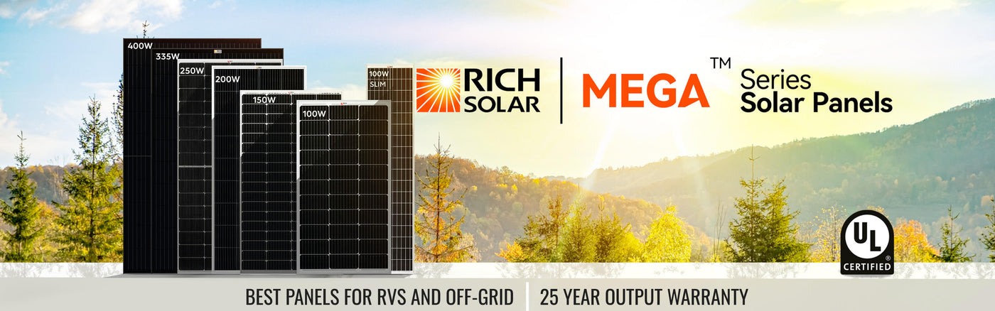 RICH SOLAR Mega Series Solar Panels showcasing advanced solar technology for efficient energy generation