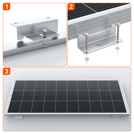 MEGA 200 WITH 2" BRACKETS | 12V 200W Solar Panel for RV, Boat, Cabins | 24.8% Efficiency, 25-Year Warranty | PALLET ORDER ONLY MOQ 44PCS - RICH SOLAR