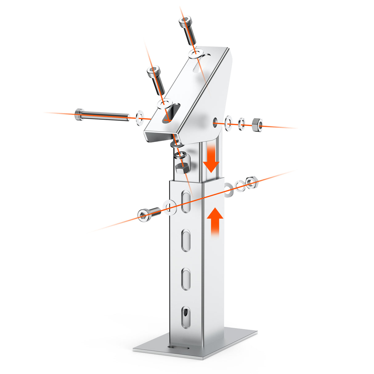 Solar Ground Mount | Fit Mage 100/100 SLIM/Mega 150 | Adjustable, Easy-to-Install Brackets for 1-4 Panels