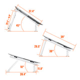 Solar Ground Mount | Fit Mage 100/100 SLIM/Mega 150 | Adjustable, Easy-to-Install Brackets for 1-4 Panels