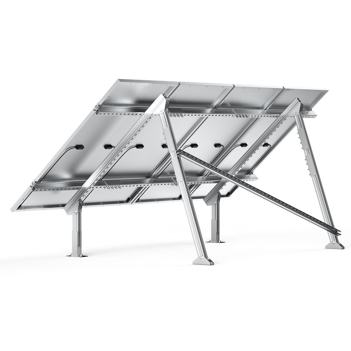 Solar Ground Mount | Fit Mage 200/Mega 220/Mega 250 | Adjustable, Easy-to-Install Brackets for 1-4 Panels