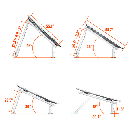 Solar Ground Mount | Fit MEGA 200/MEGA 220/MEGA 250 | Adjustable, Easy-to-Install Brackets for 1-4 Panels - RICH SOLAR