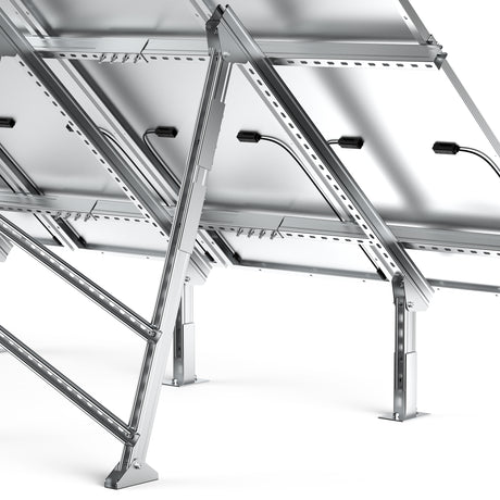 Solar Ground Mount | Fit MEGA 130 SLIM / MEGA 335 / MEGA 410 | Adjustable, Easy-to-Install Brackets for 1-4 Panels - RICH SOLAR