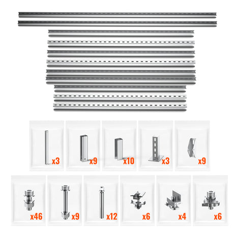 Solar Ground Mount | Fit MEGA 130 SLIM / MEGA 335 / MEGA 410 | Adjustable, Easy-to-Install Brackets for 1-4 Panels - RICH SOLAR