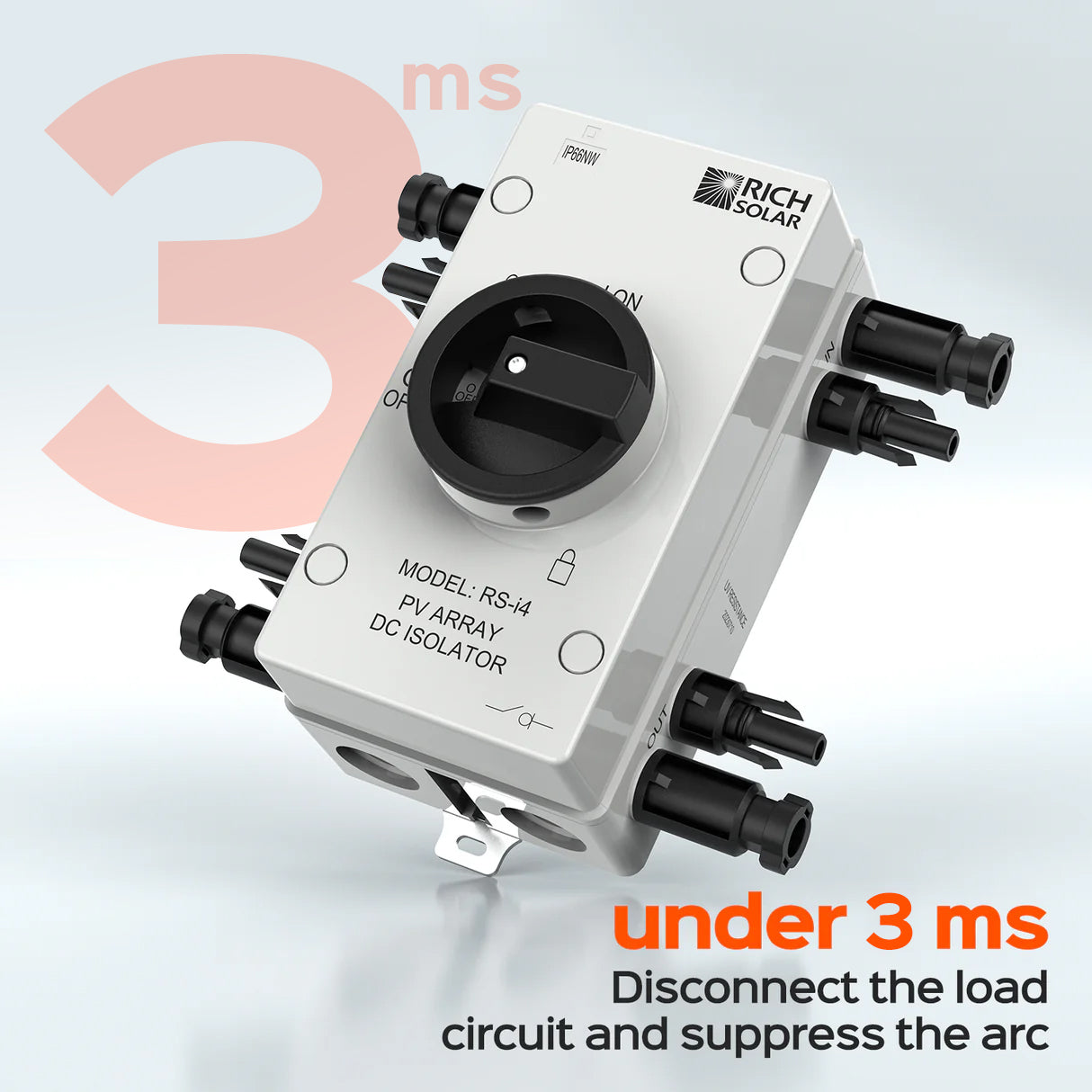 Solar PV DC Quick Disconnect Switch | Solar Array DC Quick Disconnect Switch | 1500 Volt 32 Amp | 4 Pole 2 Strings | Easy to Install