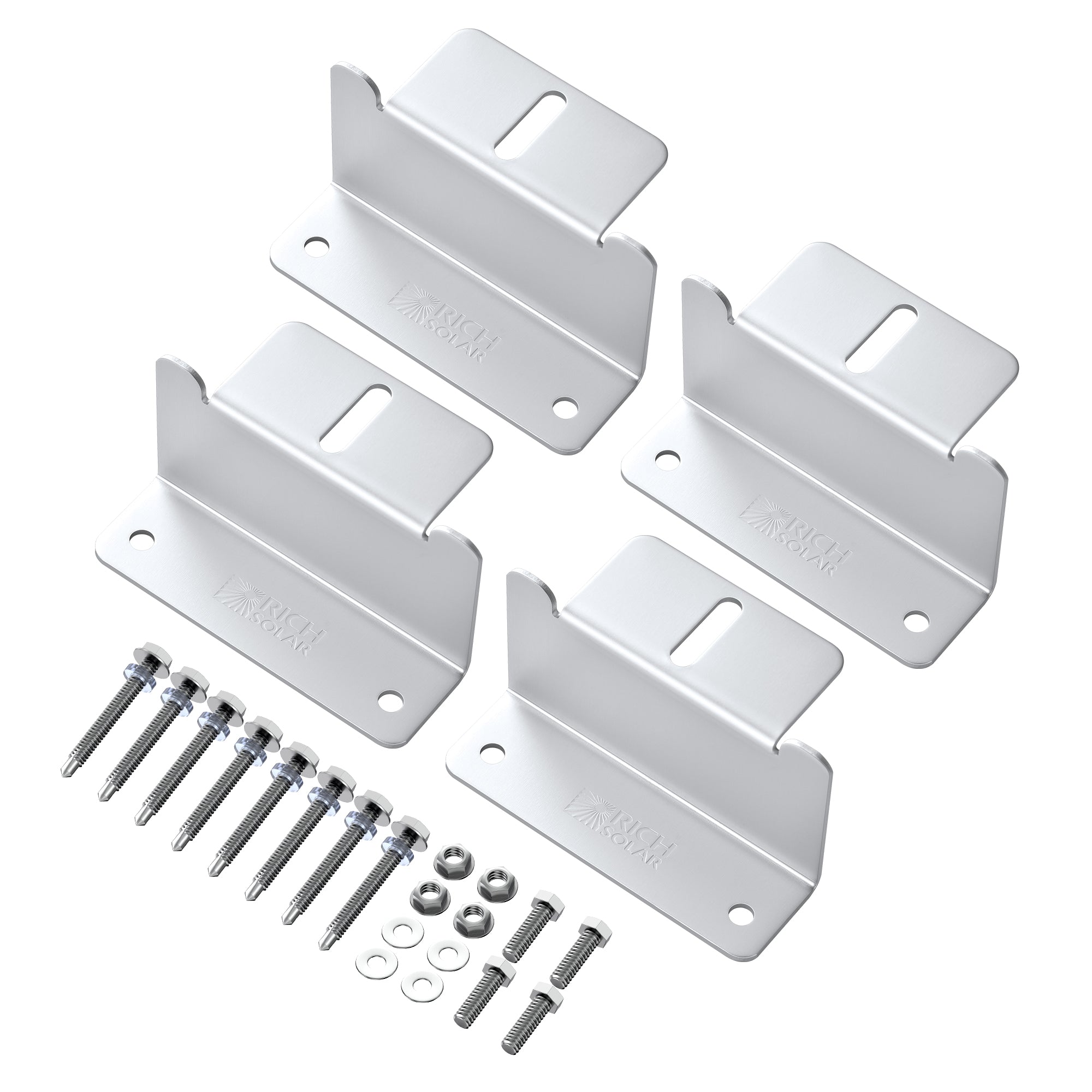 Z-Brackets | Mounting Hardware Z-Brackets with Screws | Designed for RICH SOLAR MEGA Series Solar Panels | Easy to Install