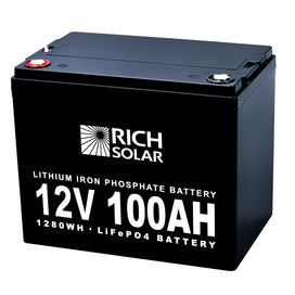 12V 100Ah LiFePO4 Lithium Iron Phosphate Battery - RICH SOLAR