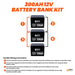 12V - 300AH - 3.8kWh Lithium Battery Bank - RICH SOLAR