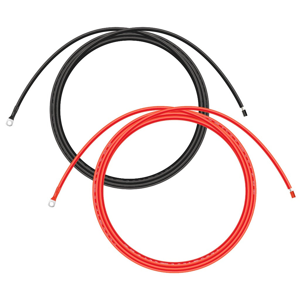 Rich Solar red and black extension cable to connect charge controller to battery with ring terminals