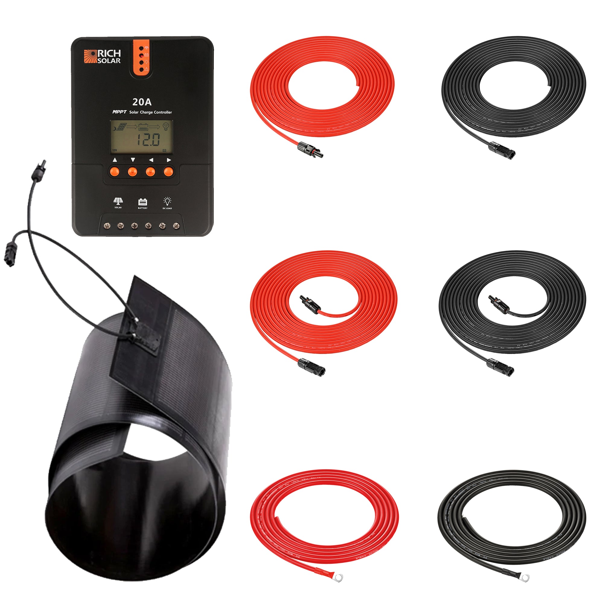 160 Watt Flexible Solar Kit with 20A MPPT Controller Rich Solar — RICH SOLAR