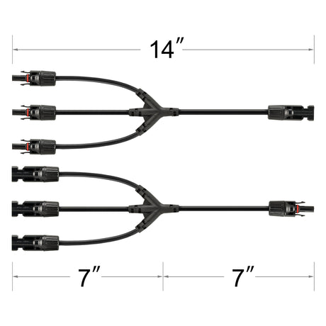 Y Branch Parallel Adapters 3 to 1 Dimension