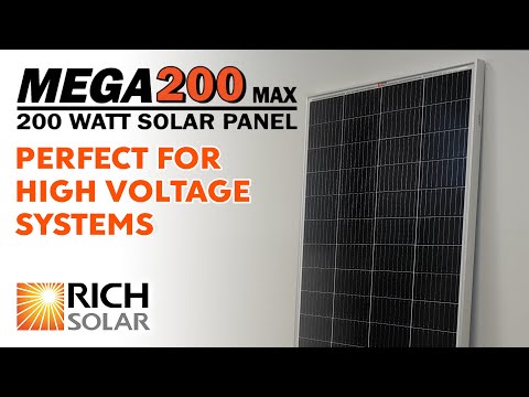 MEGA 200 Watt Monocrystalline Solar Panel | Best 24V Panel for RVs and Off-Grid | 25-Year Output Warranty | UL Certified